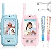Video Walkie Talkies for Kids, 2 Pack Rechargeable Video Intercom Walkie Talkies, Indoor Outdoor Toys for Family Games, Outside, Camping, Hiking for Boys Girls Ages 3-12