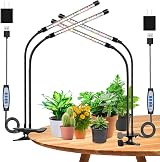 wolezek LED Grow Light Full Spectrum 2-Pack 2-Head Clip On Timer 6/12/16H