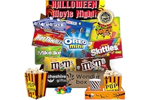 Halloween Movie Night Gift Basket - Halloween Candy Gifts For Adults & Kids With Movie Snack Trays, Halloween Spooky Basket Stuffers For Him & Her, Halloween Boo Basket Gifts By Cheshire Gifts