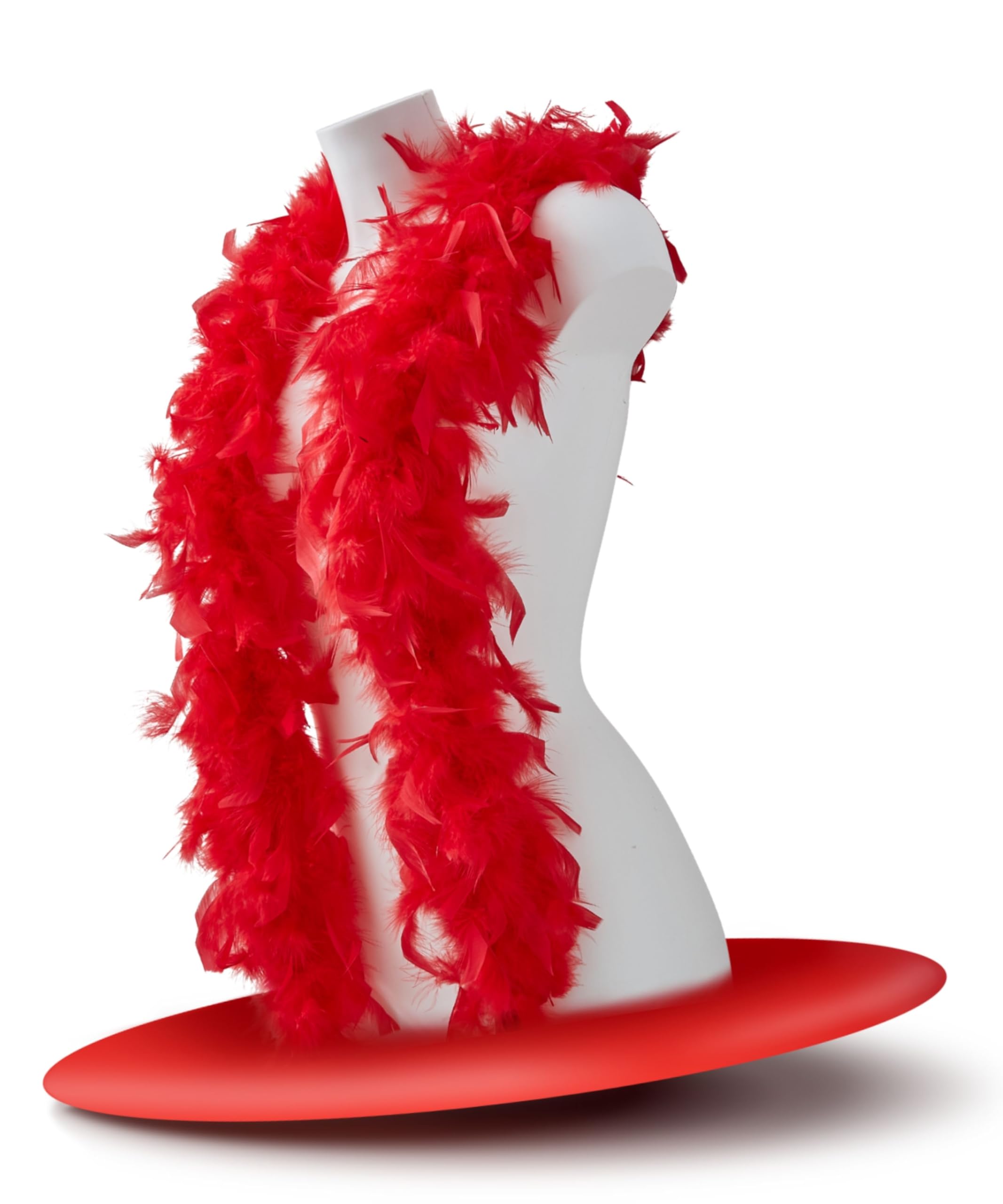 Runesol Premium Red Feather Boa, 50 grams, 1.8m Feather Boa Red, Fancy Dress Accessories for Women, Red Feather Boas for Hen Do, Weddings, LGBT Parades, Concert Accessories, Feather Bowers