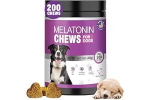 TTIXRL Calming Melatonin for Dogs, 200 Pet Chews Calming Treats for Sleep Aid Sleeping Pills Puppy Melatonin Bites Support Stress, Anxiety Relief, Separation for Small and Large Dogs(Chicken Flavor)