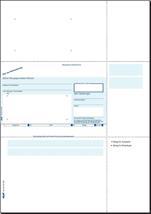 Burobedarf Schreibwaren Kontoblatter Bits Paper Bp0113 Sepa Verrechnungsscheck Scheckvordruck Mit Iban Feld