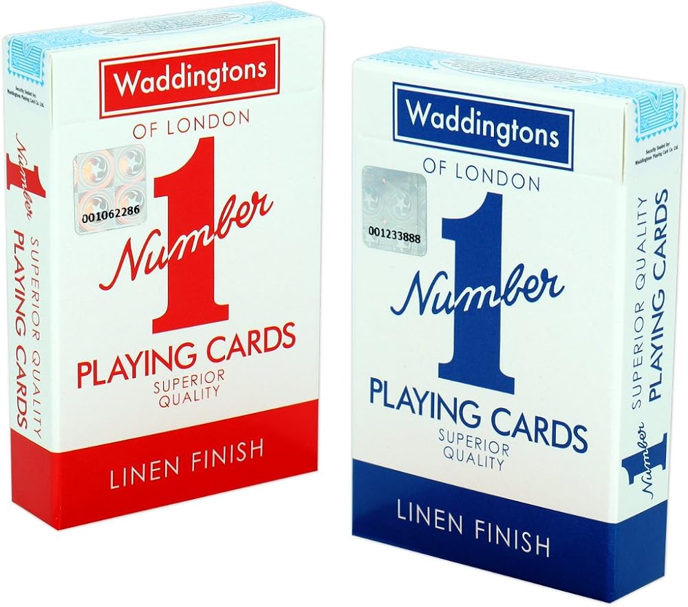Waddingtons Number 1 Playing Cards Red Blue Twin Pack Brand New