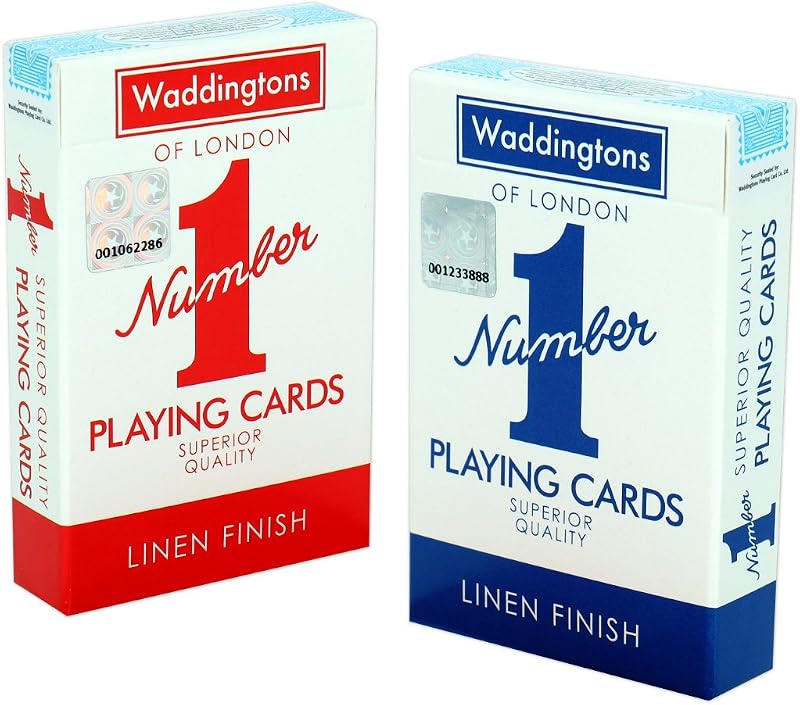 Waddingtons Number 1 Playing Cards Red Blue Twin Pack Brand New