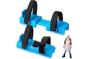 Tryly 1Pair Toddler Ice Skates, Kids Adjustable Double Runner Ice Skates with Hook and Loop Fastener Straps, Blue Double Blad
