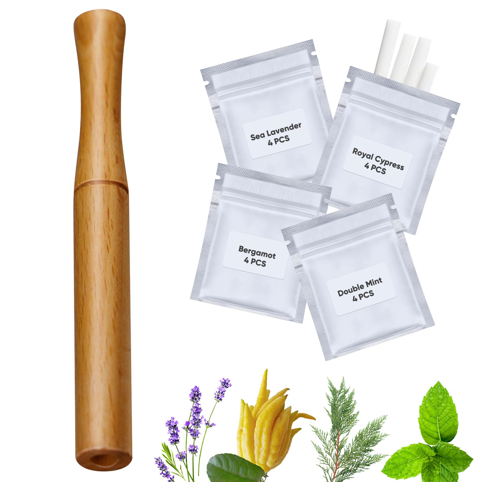 Wooden Inhaler Upgraded with Extracts of Multiple