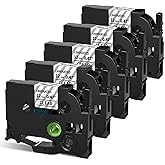 Replacement for Brother Label Maker Refills Clear P-Touch Label Tape 12mm 0.47 Inch TZ Laminated Black on Clear Tze-131 for P