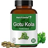 Herb Essential Organic Gotu Kola (Centella Asiatica) 500mg, Vegetarian 60 Tablets, Gluten Free Supplement with No Added Colors, Flavors and Preservatives
