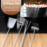 HomeZone Marco Paul Modern Fireside Tool Set 4PC Square Coal Fireplace Bucket view 5