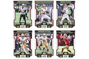 2023 Score Veteran San Francisco 49ers Team Set of 13 Cards: Sam Darnold(#44), Christian McCaffrey(#168), Brock Purdy(#169), Deebo Samuel(#170), George Kittle(#171), Trey Lance(#172), Talanoa Hufanga(#173), Fred Warner(#174), Jimmie Ward(#175), Nick Bosa(#176), Kyle Juszczyk(#177), Joe Montana(#178), Trent Williams(#299) - Sportscard Superstore
