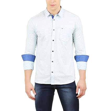 Buy Design Classics Men's Light Blue Cotton Casual Shirt at Amazon.in