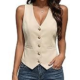 Mina Self 2026 Summer Women's Sleeveless Vest Tops Blazer - V-Neck Lightweight Slim Cropped Trendy Casual Office Work Short
