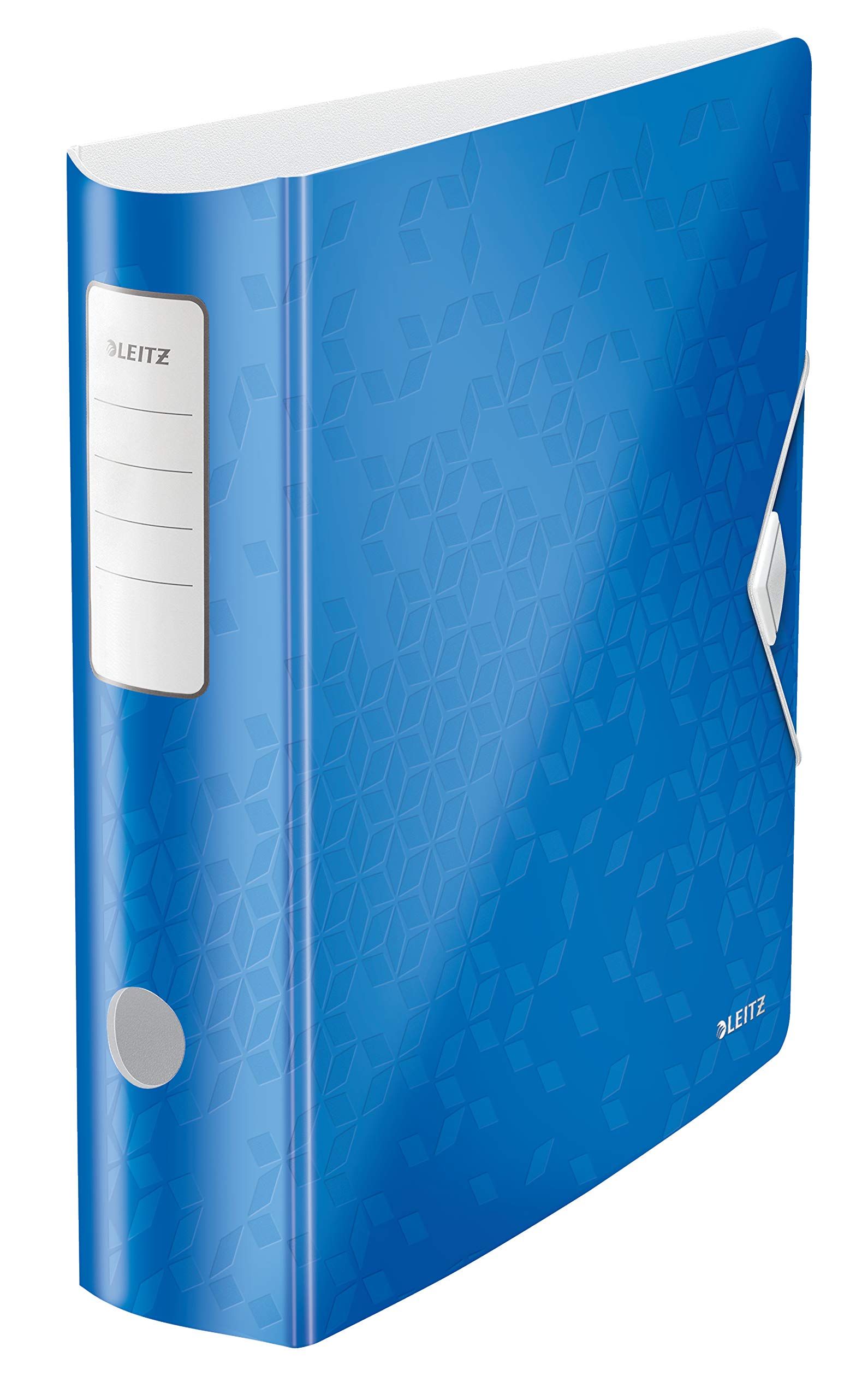 Leitz Lever Arch File, Metallic blue, A4, Curved spine 75mm width, Elastic fastening, Light polyfoam, WOW Range, 11060036