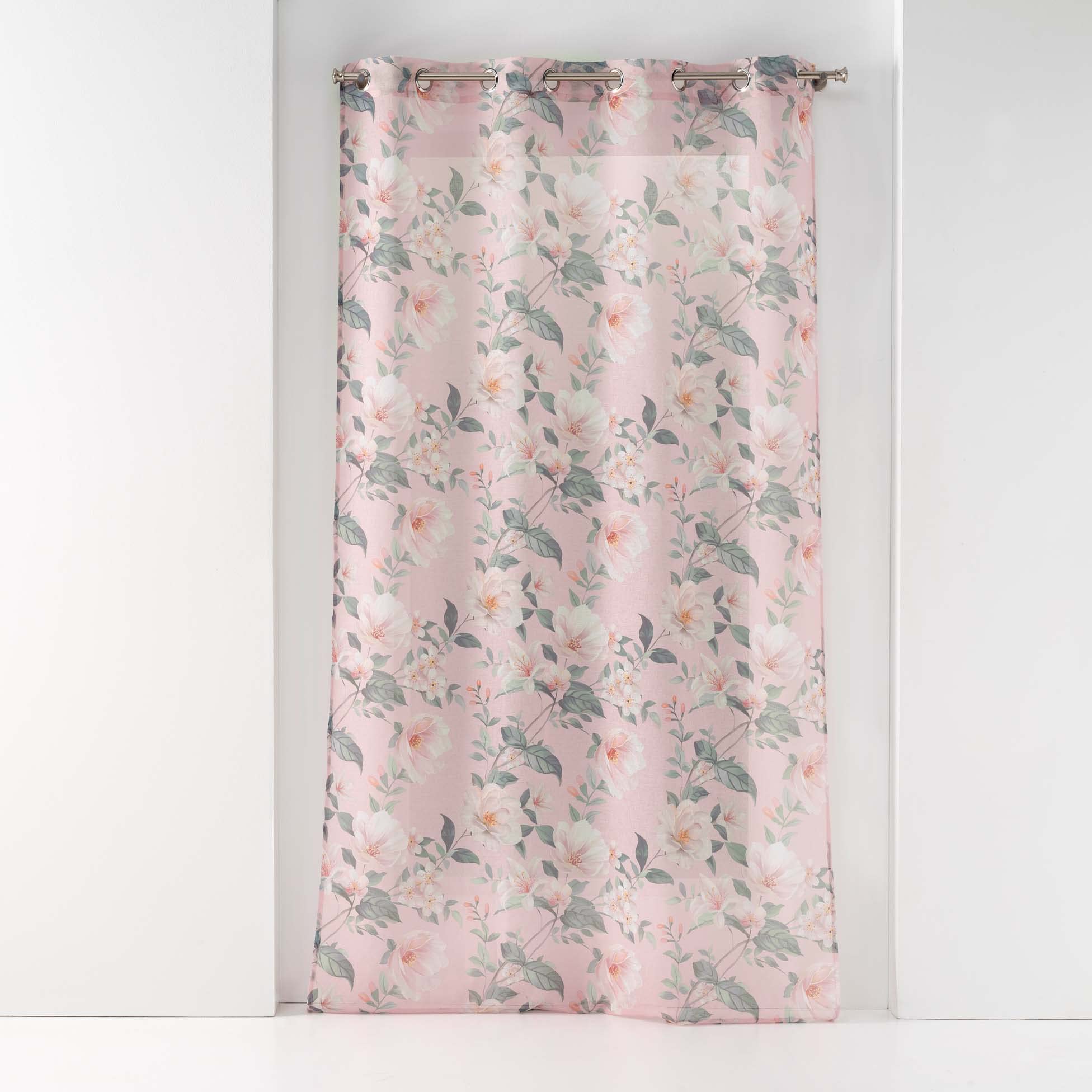 Douceur d'Intérieur, Alissia Pink Printed Eyelet Curtain 140 x 240 cm