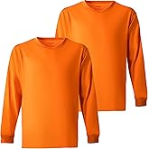 ProtectX 2-Pack High Visibility Long Sleeve Construction Work Shirts, Comfortable Cotton Blend Men's Athletic Shirt