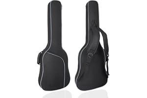 MUZNOTE Electric Guitar Case, Electric Guitar Bag Padded Electric Guitar Gig Bag 0.38 Inch Padding Soft Guitar Case with Neck Strap, Back Hanger Loop, Black