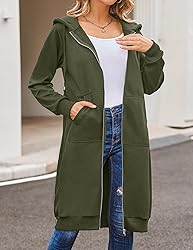 ELESOL Women's Long Hoodies Tunic Winter Fleece