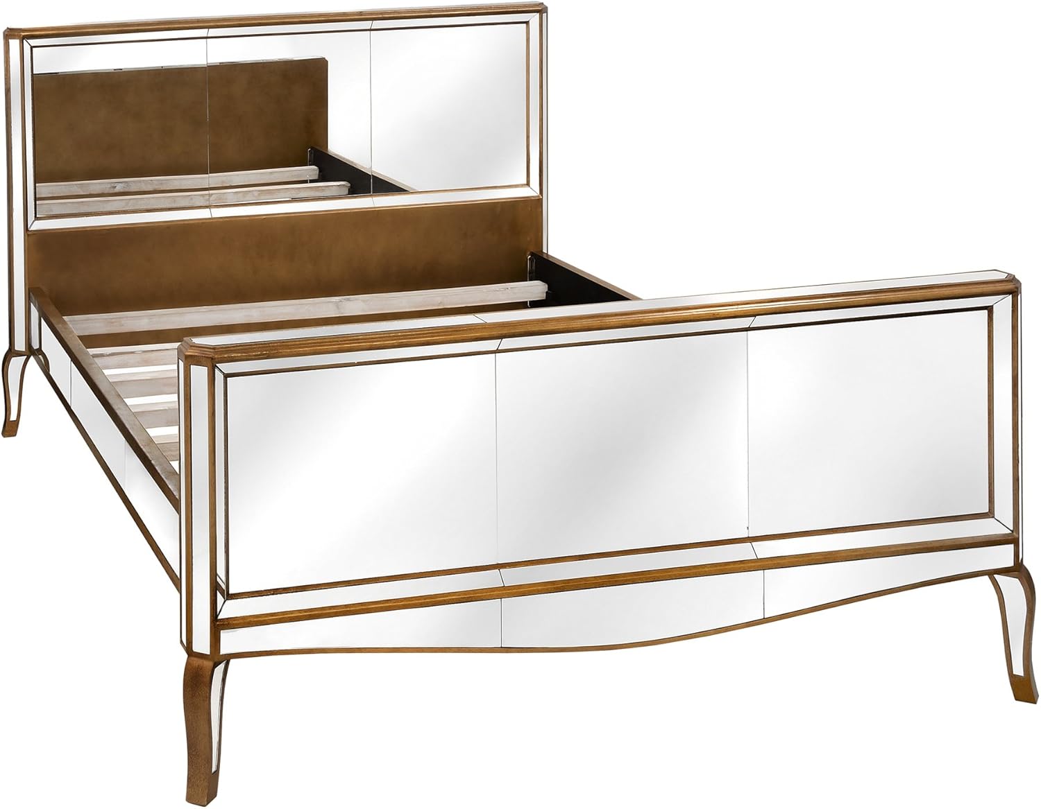 StyleARoom NEW ITALIAN MIRRORED GLASS BED FRAME BEDROOM