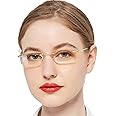 OCCI CHIARI Blue Light Reading Glasses for Women 1.0 Eye Readers Reader with Titanium Frameless Durable Spring Hinge 1.0 1.25 1.5 1.75 2.0 2.25 2.5 2.75 3.0 3.5 4.0 5.0 6.0