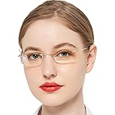 OCCI CHIARI Blue Light Reading Glasses for Women 1.0 Eye Readers Reader with Titanium Frameless Durable Spring Hinge 1.0 1.25 1.5 1.75 2.0 2.25 2.5 2.75 3.0 3.5 4.0 5.0 6.0