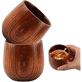 YBENWL Wooden Whiskey Glasses 2 Pack, Unbreakable Bourbon Drinking Glass Whiskey Tumbler, Old Fashioned Glass for Men, Dad, Husband, No Shatter, Groomsmen Gifts, Dad’s Birthday & Retirement Gift