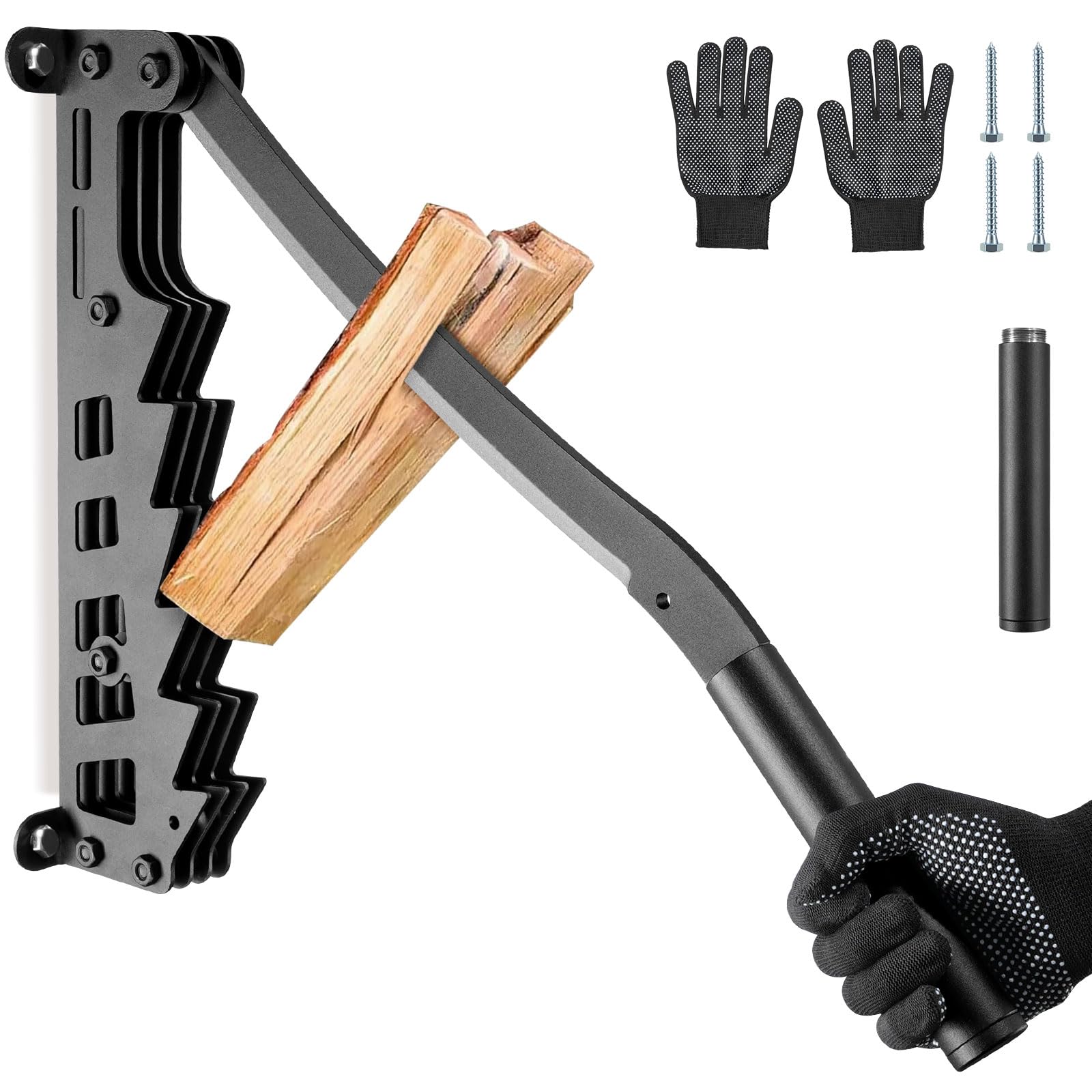 Photo 1 of Primachen Wall Mounted Kindling Splitter, 2024 New Designed Kindling Splitter for Wood Outdoor Indoor, Manual Log Splitter Hand Firewood Splitter with Extended Handle