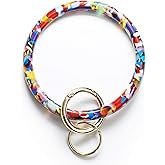 Heesch Bangle Key Ring Bracelet Keychain Key Ring Bracelet for Women, Acetate Circle Keyring for Wrist