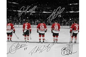 Ikonic Fotohaus Patrick Kane Sharp Jonathan Toews Keith Seabrook Signed Photo Autograph Print Wall Art Home Decor