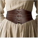 L'VOW Women's Viking Leather Corset Belt - Renaissance Cinch Belt for Halloween Medieval Daily Wear