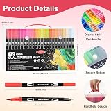 Funnasting 72 Colours Dual Tip Brush Pens for Drawing Calligraphy view 6