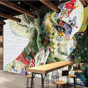 Amazon Co Jp 壁の壁画壁紙抽象的色の美しさ 落書きのレンガの壁紙家の装飾のリビングルーム レストランバーktvの背景280 Cm W X 180 Cm H Diy 工具 ガーデン