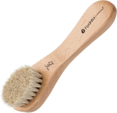 Hydrea London Face Brush Natural Bristle Dry Exfoliator Gentle Scrub Beechwood