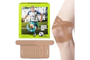 DIJKOO Kinesiology Tape, Waterproof Stretchy Kinesiology Tape for Knees, Support & Stability Knee Tape, Gentle on Skin, 10 Pcs