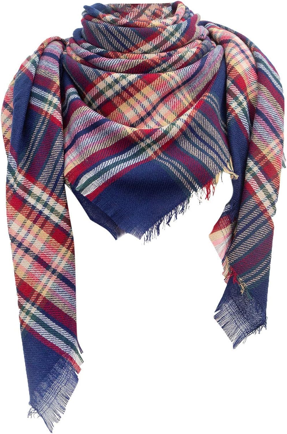 XXL Halstuch 200x70 Cm - Warmer Winter Schal Im Karo Design