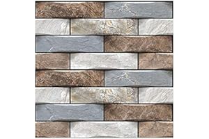 ACUDUDOMA 10-Sheet Peel and Stick Tile Backsplash Thicker Design Marble Tiles 12"x12" Stick on Backsplash Self Adhesive Backsplash for Kitchen, Bathroom Color Brick Multicolor