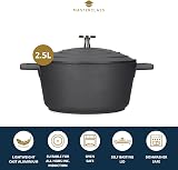 MasterClass Kitchen Craft Light Casserole Pot with Lid 2.5L 20cm Black view 3