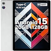 Jeazans 2026 Latest Tablet, Android 15 Tablet 10.4 Inch Octa-Core, 1280 x 800 IPS, 20GB RAM 128GB ROM 1TB TF, 5G WiFi 6, Blue