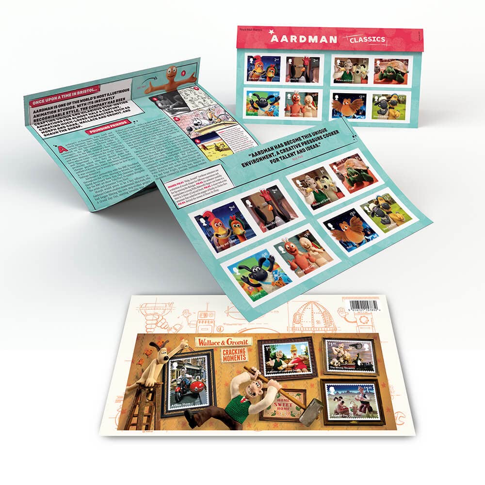 Official Royal Mail Aardman Classics Affixed Presentation Pack by Royal Mail. Aardman Collectable Gift., Multi