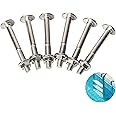TonGass (6-Pack, 5/16" x2 53/64") Swimming Pool Ladder Bolts and Nuts Stainless Steel Swimming Pool Ladder Steps Bolt Kit Pool Ladder Steps Replacement Swimming Pool Ladder Steps Screws