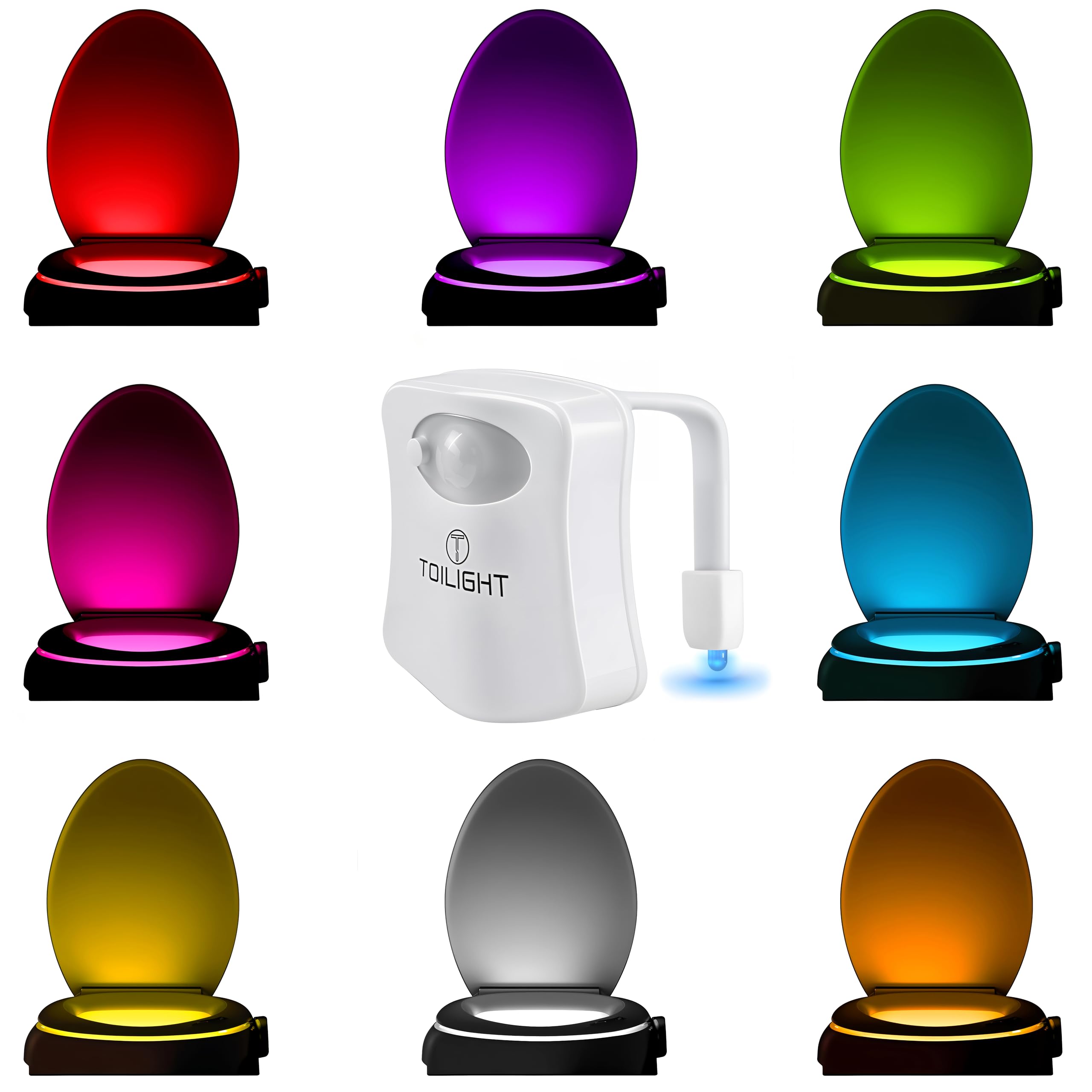 ToiLight The Original Toilet Bowl Night Light. Motion Sensor Fun & Cool Bathroom Accessory. Home Gadget for Men, Women. Gifts for Men Dads Fathers Day Christmas. Funny Novelty Birthday Present