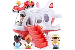 PLAY Airplane Toy for Kids - Toddler Airplane Toys Travel Plane Toys for Kids 2+ Years Old with Small Figures & Baggage Carri