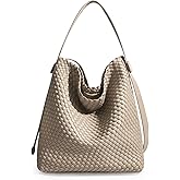 DSGUTWO Large Woven Tote Bag Vegan Leather Shoulder Bag for Women Fashion Travel Shopper Bag Top Handle Handbag and Purse