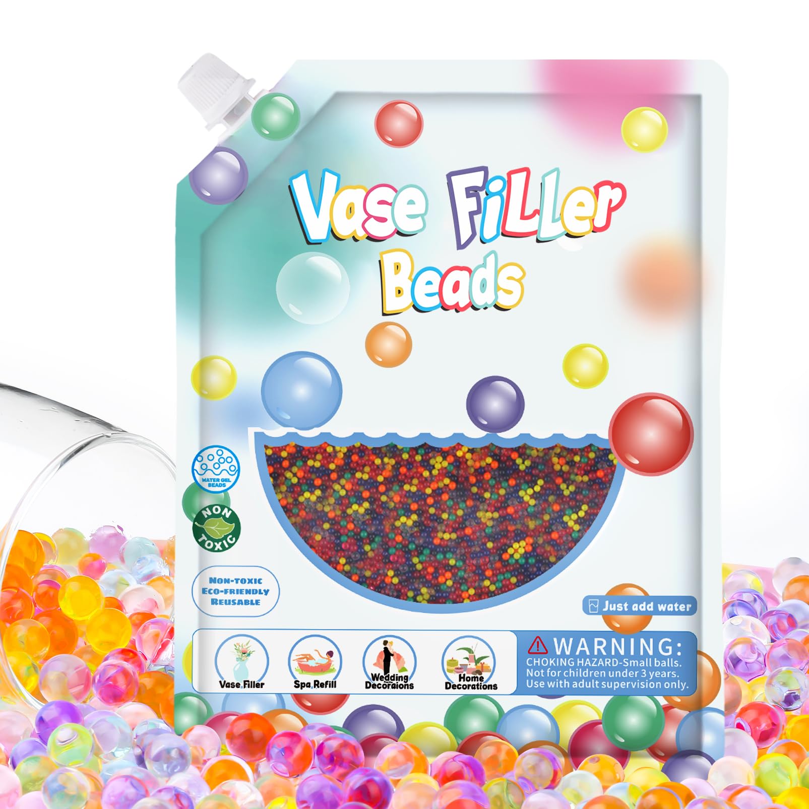 Photo 1 of 300,000 Pieces Water Gel Beads,Gel Beads for Vases Filler for Wedding Centerpieces,Flora Arrangement,Christmas Decorations and Home Decor,Soilless Planting,Table Decorations