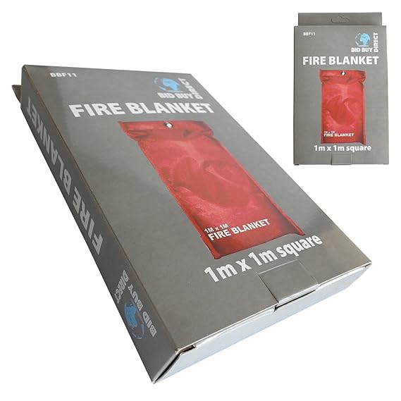 1m x 1m Fire Blanket Made From 100 Glass Fabric Wall Mountable Case Quick Release Tabs
