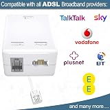 ASNQ ADSL Filter Microfilter BT to RJ11 for Phone and Broadband view 2