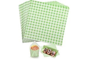 KIKISML 100 PCS Deli Paper Sheets 7 * 7 Inch, Food-Grade Greaseproof Paper Food Basket Liners for Sandwiches, Burgers, Fries 