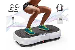 BIGZZIA Vibration Plate Exercise Machine for Weight Loss – 100-Speed Platform with Bluetooth Speaker, Remote & Bands, 450 lbs Capacity – Quiet Full Body Workout for Lymphatic Drainage at Home