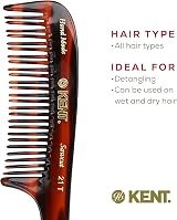 KENT Handmade Detangling Comb for Women - Coarse & Fine Teeth 158mm view 6