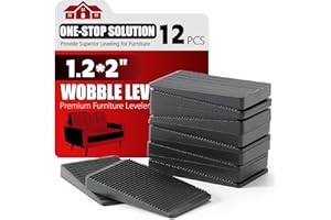 PROPA Furniture Leveler 12pcs Kit Size Variety | Multi-Purpose Rubber Shim for Leveling Feet Stable | Anti-Wobble Pad for Uneven Table, Dresser Leg, Toliet and More Furniture | Prevent from Wobbling