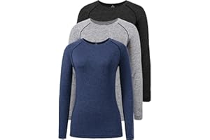 Ullnoy Long Sleeve Workout Tops for Women Dry Fit Yoga Athletic Running T Shirt Womens Long Sleeve Moisture Wicking Tee Shirt